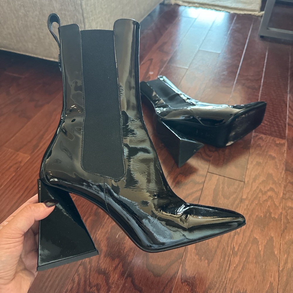 the attico devon leather patent boots